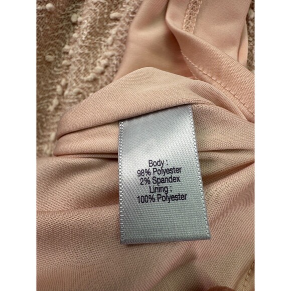 Jennifer Lopez XXL Pink Textured Sequin Sheath Dress Long Sleeve Party Cocktail - Picture 16 of 16